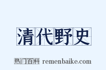 清代野史是什么意思的图片